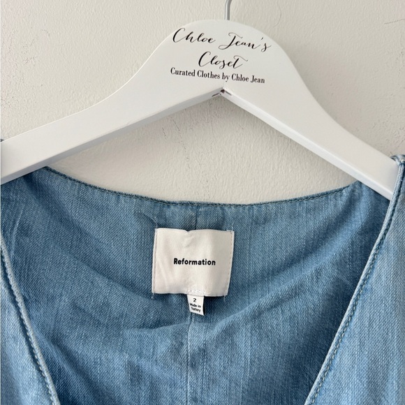 REFORMATION Sebastian Denim Midi Dress - Picture 9 of 12